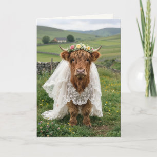 Highland Cow Congratulations for Bride Card