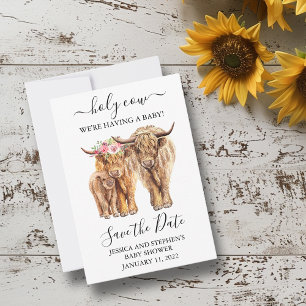 Highland Cow Couples Shower Save the Date