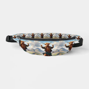 Highland Cow Dancing The Highland Fling, Bum Bags