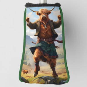 Highland Cow Dancing The Highland Fling, Golf Head Cover