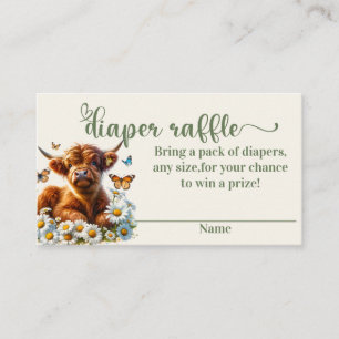 Highland Cow Diaper raffle baby shower  Place Card