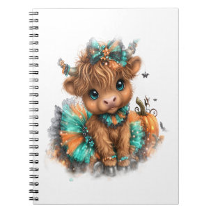 Highland Cow Farm Halloween Notebook