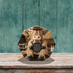 highland cow farm themed pregnancy announcement photo block