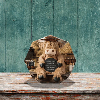 highland cow farm themed pregnancy announcement  photo block