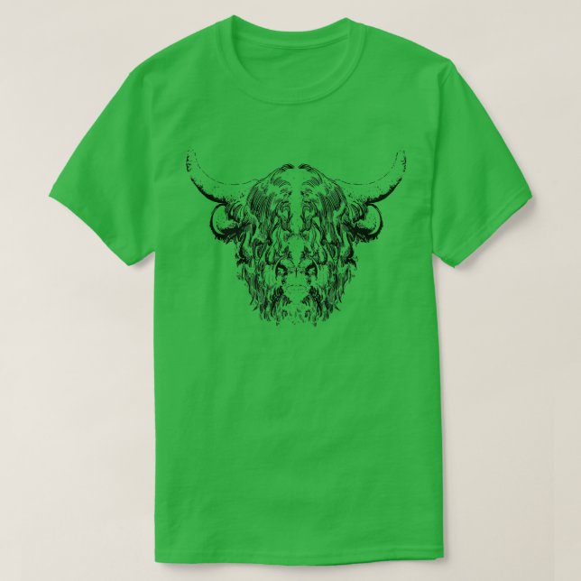 Highland Cow Farmer Cattle 467 T-Shirt (Design Front)
