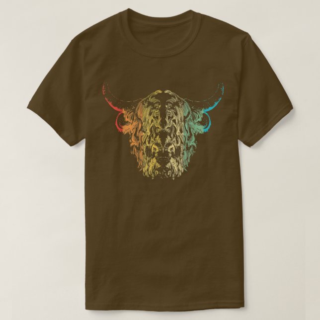 Highland Cow Farmer Cattle T-Shirt (Design Front)
