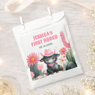 Highland Cow First Rodeo Country Kids' Birthday Favour Bags