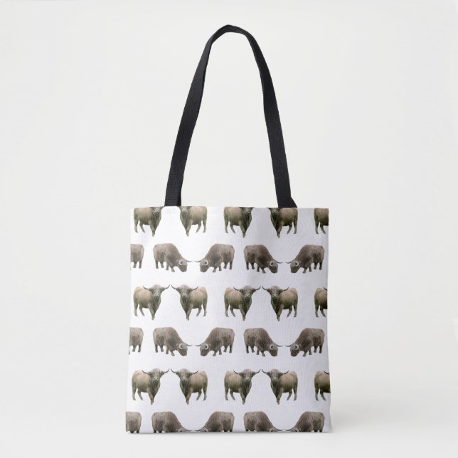 Highland Cow Frenzy All Over Print Bag (Front)