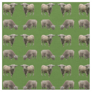 Highland Cow Frenzy Fabric (Dark Green)