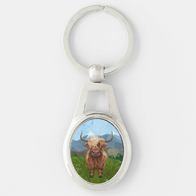 Highland Cow Gifts & Accessories Key Ring (Front)