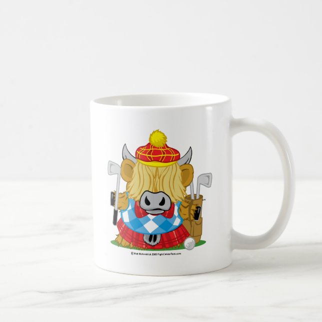 Highland Cow Golf Coffee Mug (Right)