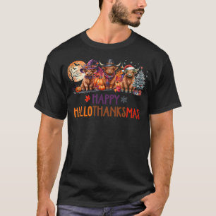 Highland Cow Halloween Christmas Thanksgiving Hall T-Shirt