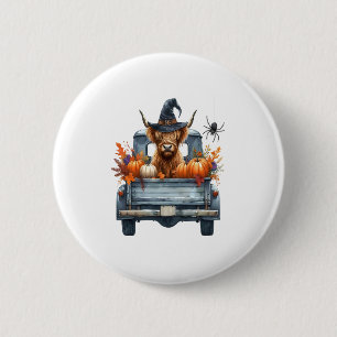 Highland Cow Halloween Fall 6 Cm Round Badge