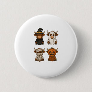 Highland Cow Halloween Funny Fall Spooky 6 Cm Round Badge