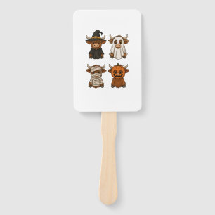 Highland Cow Halloween Funny Fall Spooky Hand Fan