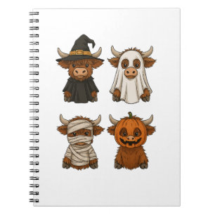 Highland Cow Halloween Funny Fall Spooky Notebook
