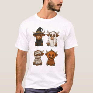 Highland Cow Halloween Funny Fall Spooky T-Shirt