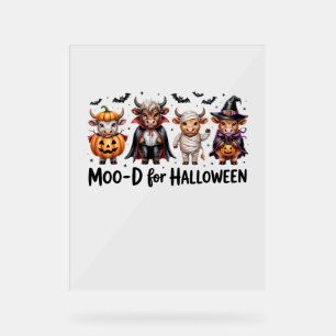 Highland Cow Halloween Spooky Season (2) Acrylic Sign