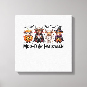 Highland Cow Halloween Spooky Season (2) Canvas Print