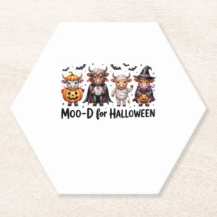 Highland Cow Halloween Spooky Season (2) Paper Coaster