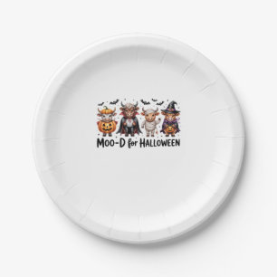 Highland Cow Halloween Spooky Season (2) Paper Plate