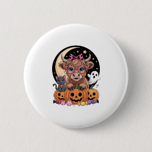 Highland Cow Halloween Spooky Season 6 Cm Round Badge