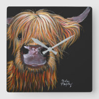 Highland Cow 'Henry' Clock by Shirley MacArthur