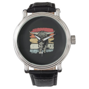 Highland Cow Highland Cows Retro Watch