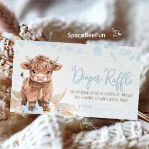 Highland Cow Holy Cow baby shower boy Enclosure Card