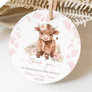Highland Cow Holy Cow baby shower girl Favour Tags