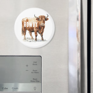 Highland Cow Howdy Magnet