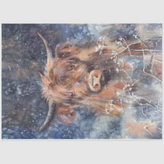 Highland Cow in Winter Tissue Paper