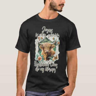 Highland Cow Jesus Christian Religious Highland T-Shirt