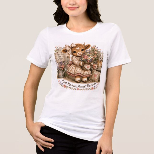 Highland Cow - Kindness Tri-Blend Shirt (Front)