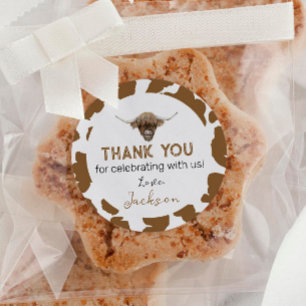 Highland Cow Labels Birthday Baby Shower