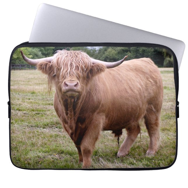 Highland Cow Laptop Sleeve (Front)