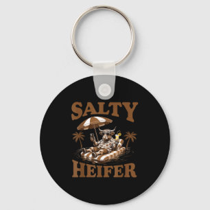 Highland Cow Lovers Salty Heifer Trocal For Women  Key Ring