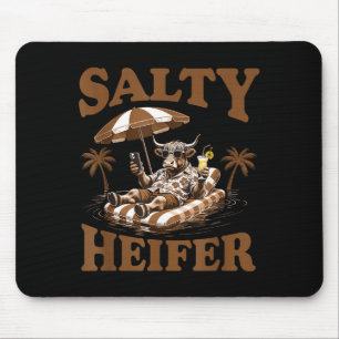 Highland Cow Lovers Salty Heifer Trocal For Women  Mouse Pad