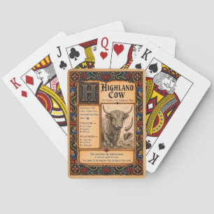 Highland Cow, Mediaeval Bestiary Art Playing Cards