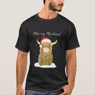 Highland Cow Merry Christmas Snow T-Shirt