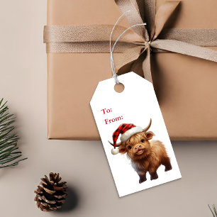 Highland Cow Moo-ey Christmas Gift Tag
