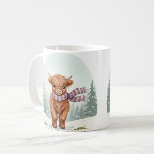 Highland Cow Mug, Cute Animal Art, Farm Animal Gif Coffee Mug
