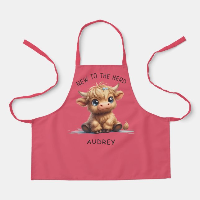 Highland Cow New To The Herd Apron (Front)