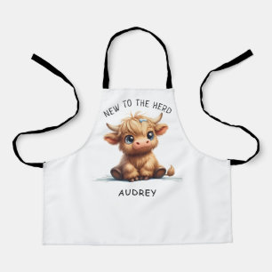 Highland Cow New To The Herd Apron