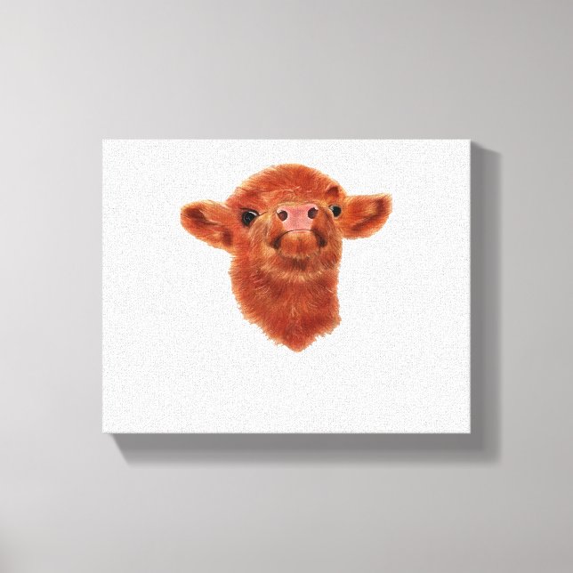 Highland Cow Oversized T-Shirt Canvas Print (Front)