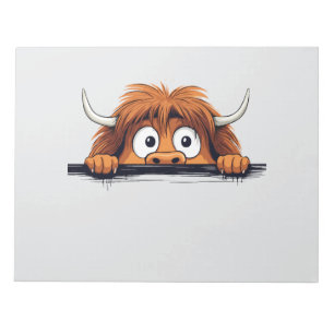 Highland Cow Peeking Cute Adorable Funny Animal Notepad