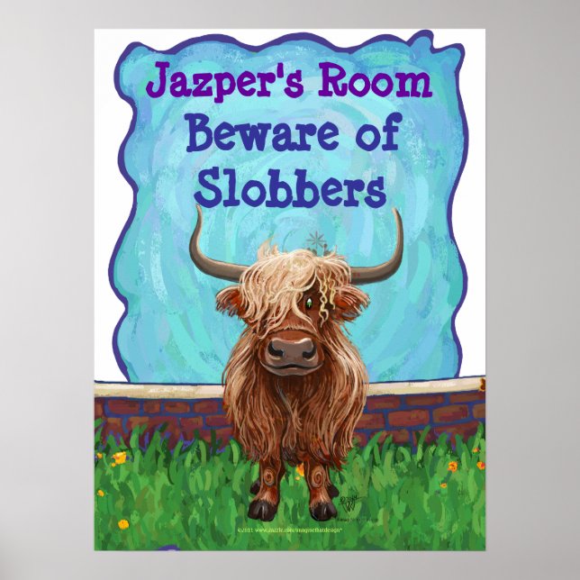 Highland Cow Personalised Room Poster (Front)