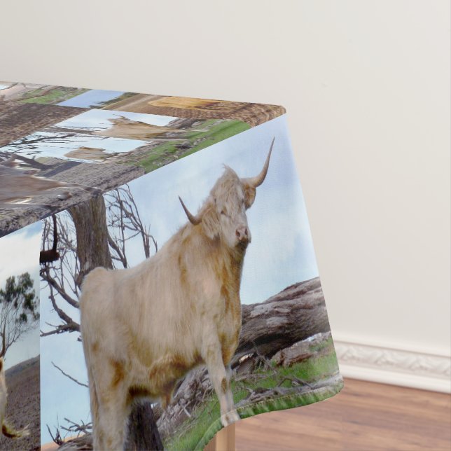 Highland Cow Photo Collage, Tablecloth (In Situ)