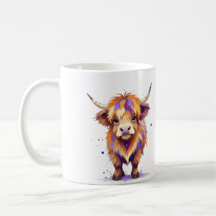 Highland Cow Playful Adorable Fun Animal Colourful Coffee Mug