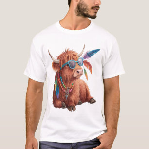 Highland Cow Png, Cool Cow Png, Sunglass T-Shirt